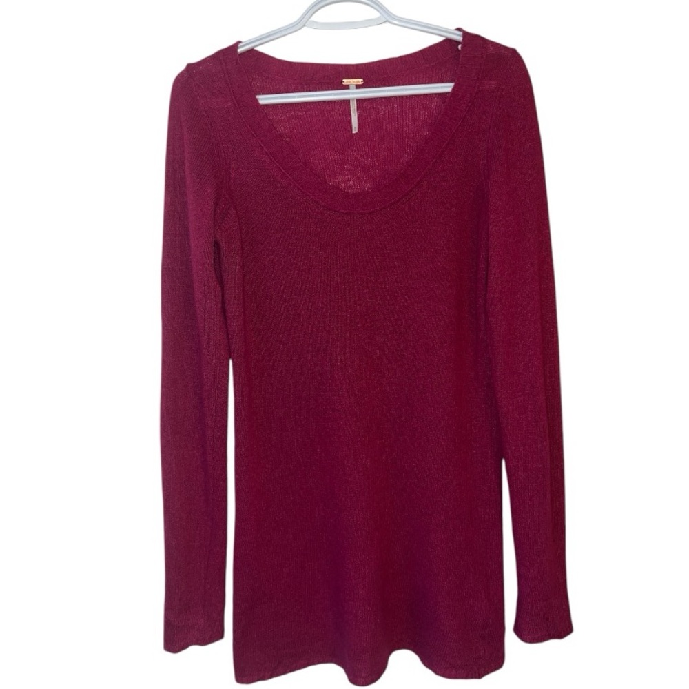 FREE PEOPLE | Cashmere Blend Scoop Neck Tunic Sweater Sz Medium